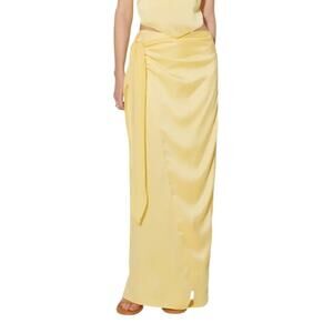 ASOS Something New Gloria High Waist Long Wrap Skirt Yellow Size XS NWOT $112